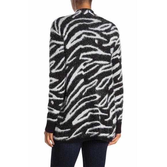 NWT SUSINA Black White Open Front Long Sleeve Zebra Cardigan Women's Size 3XL - Picture 3 of 3
